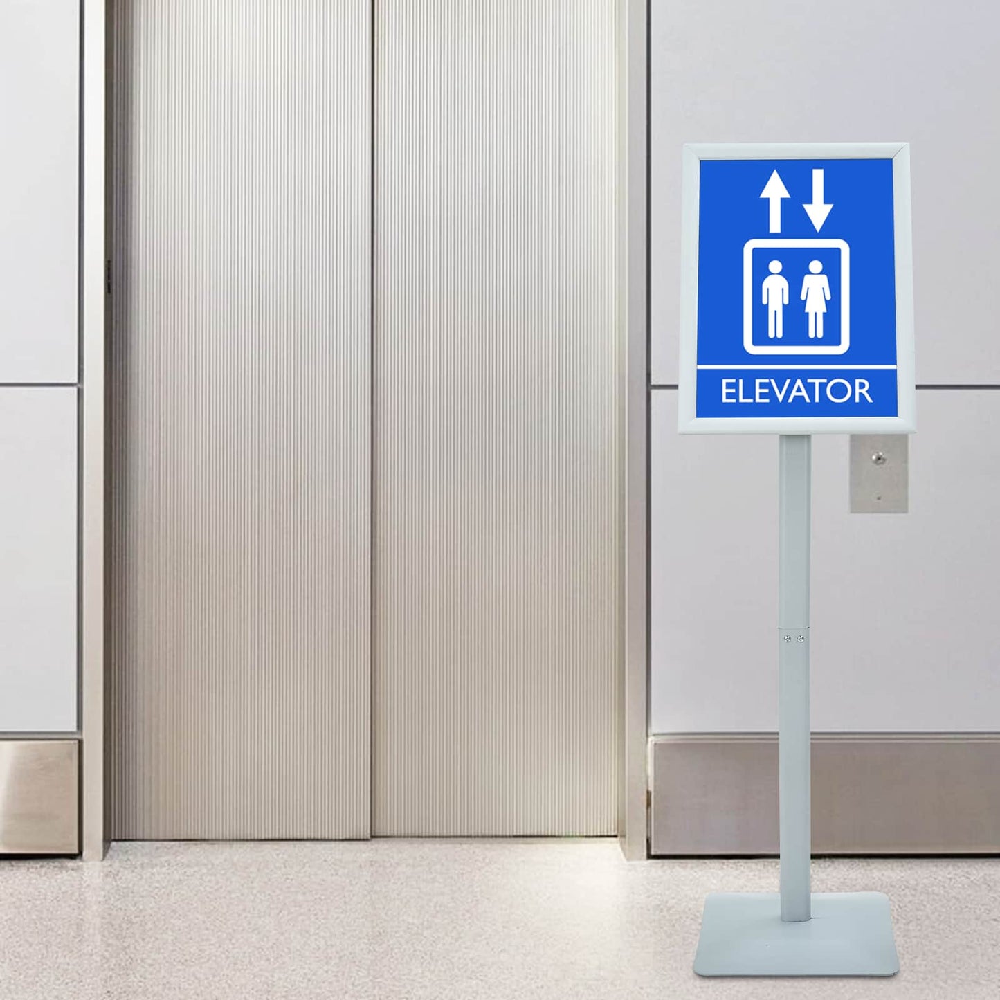 Pedestal Plakatstand Sølv 32,5 x 27 x 126 cm Støbejern