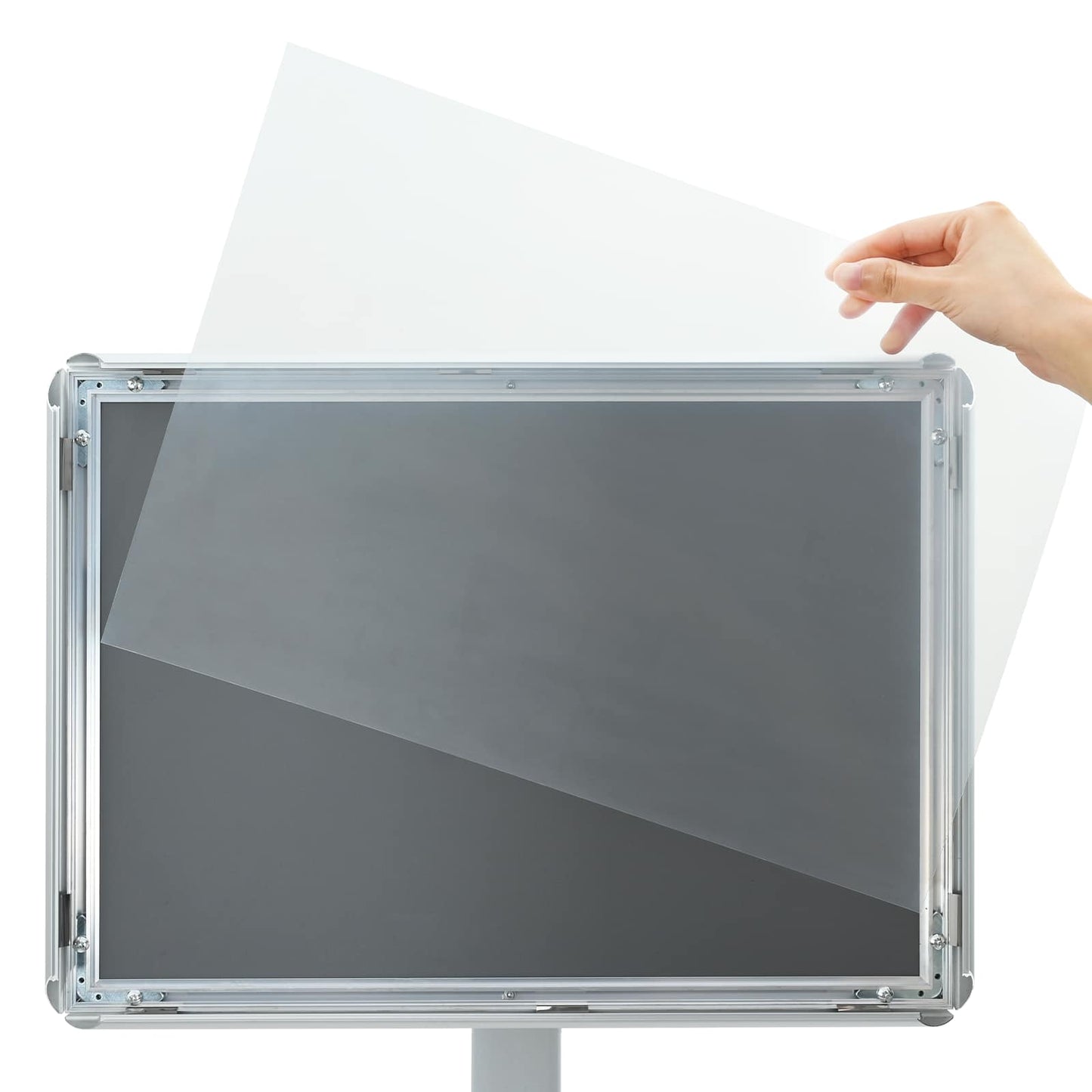 Pedestal Plakatstand Sølv 32,5 x 27 x 126 cm Støbejern