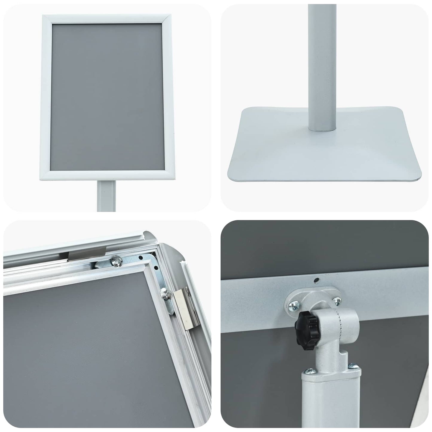 Pedestal Plakatstand Sølv 32 x 27 x 119 cm Støbejern