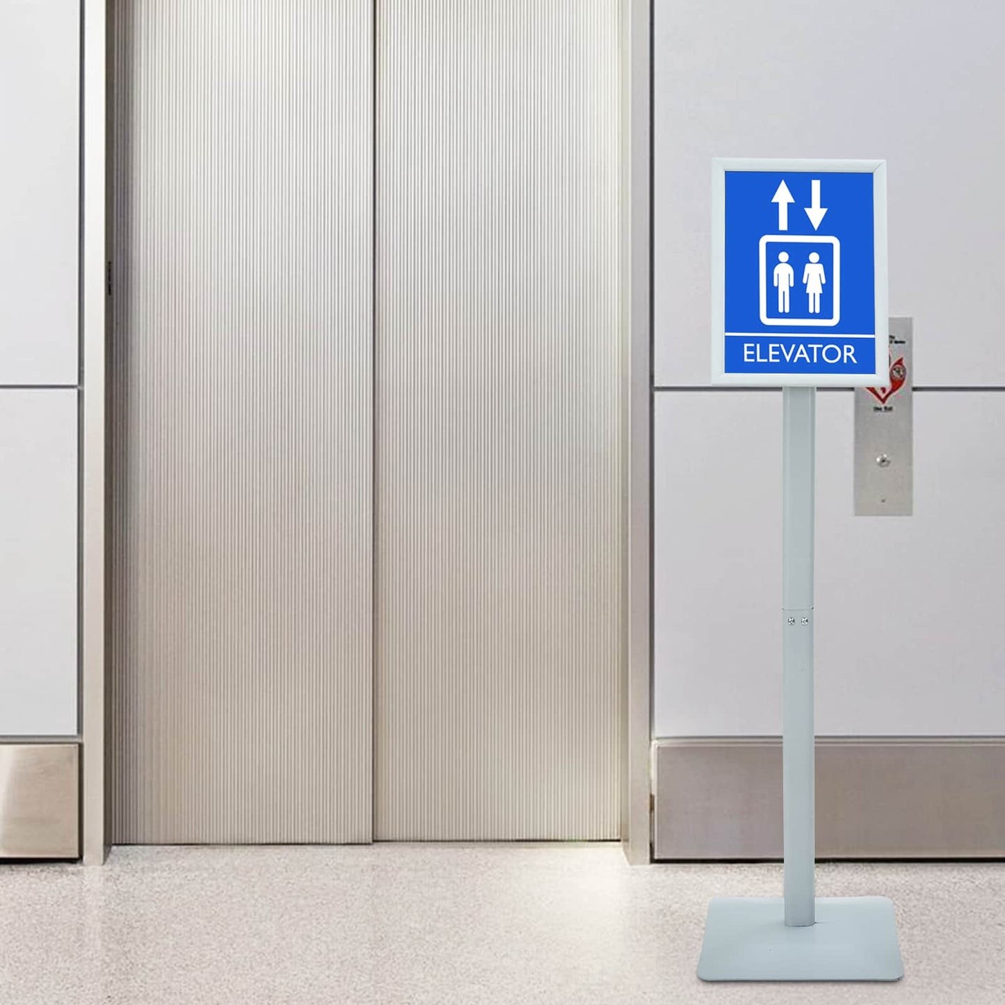 Pedestal Plakatstand Sølv 32 x 27 x 119 cm Støbejern
