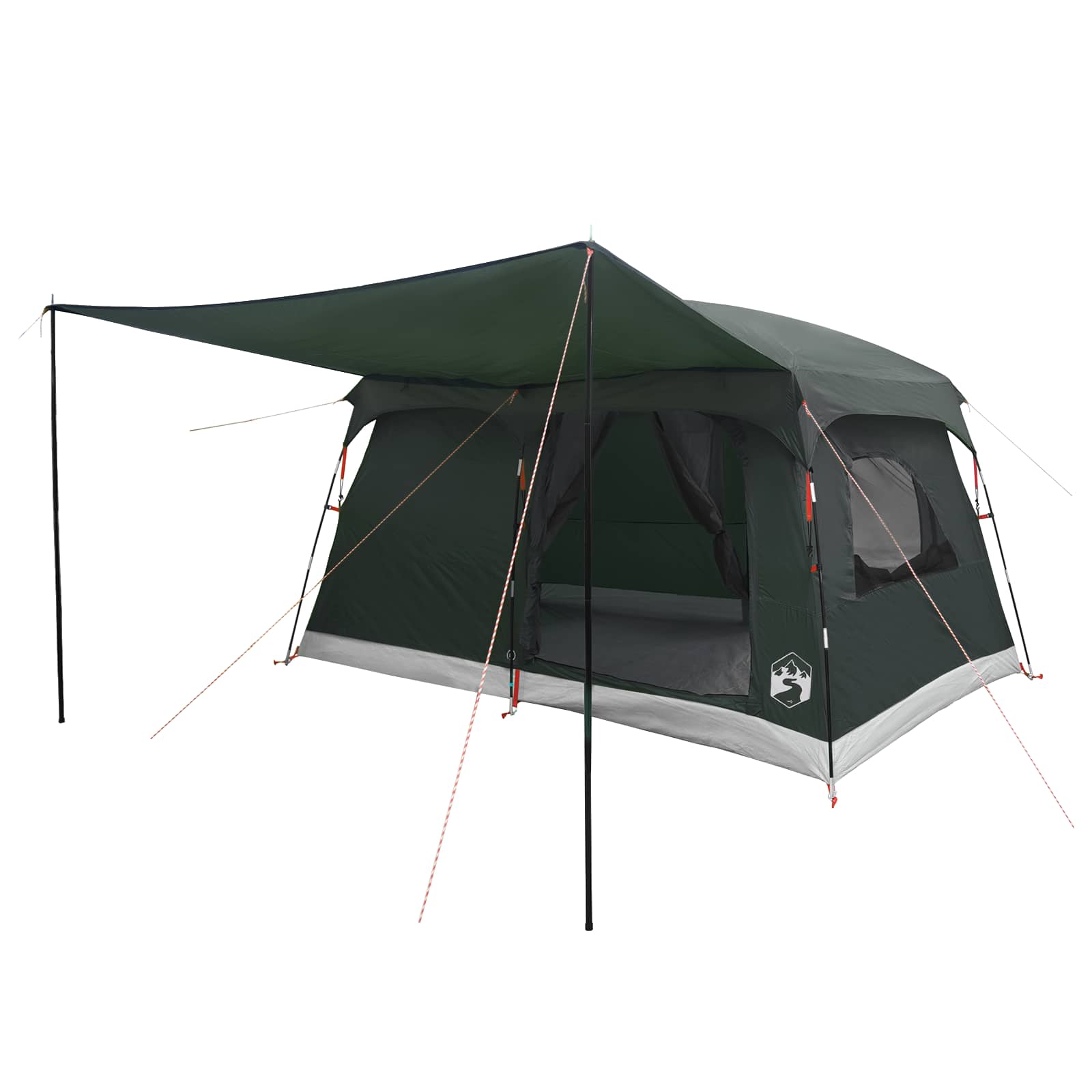 Familietelt med tag Army Grøn 320 x 210 x 180 cm Polyester billede