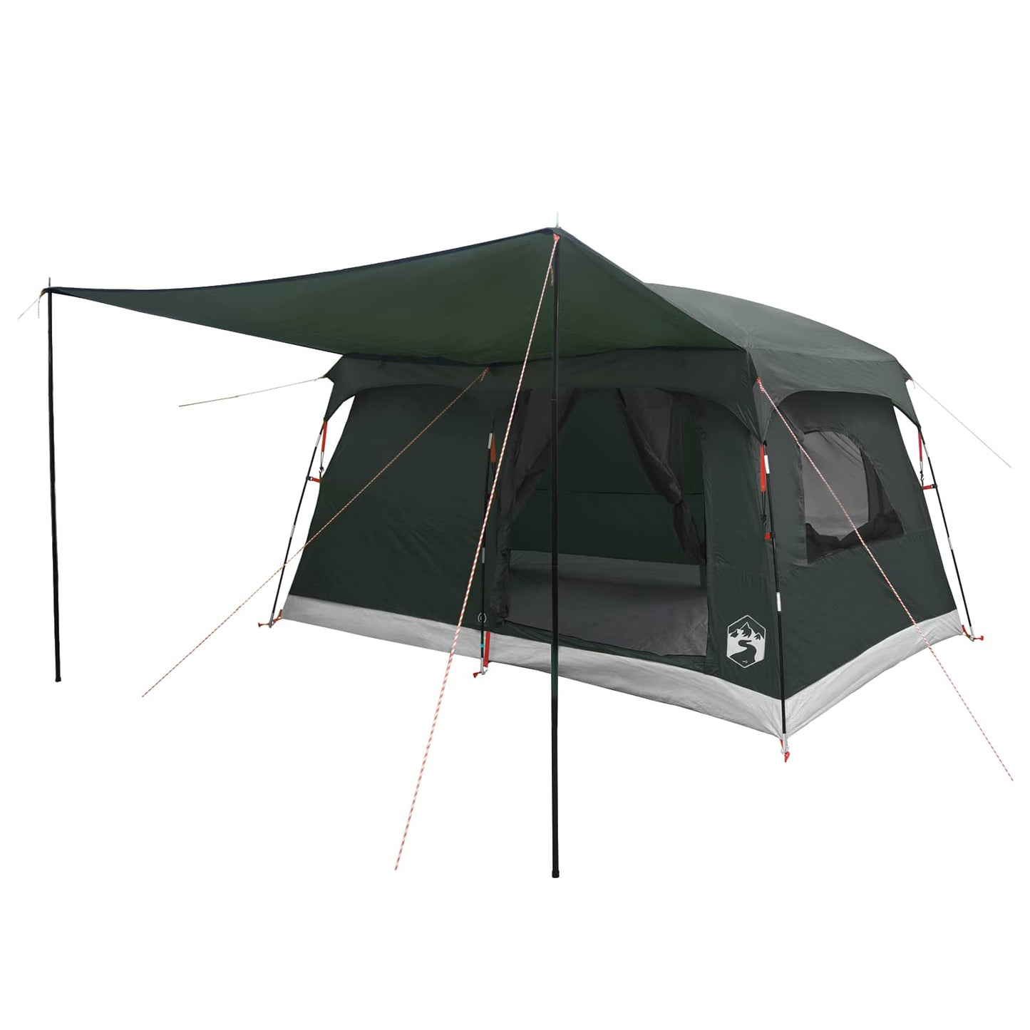 Familietelt med tag Army Grøn 320 x 210 x 180 cm Polyester