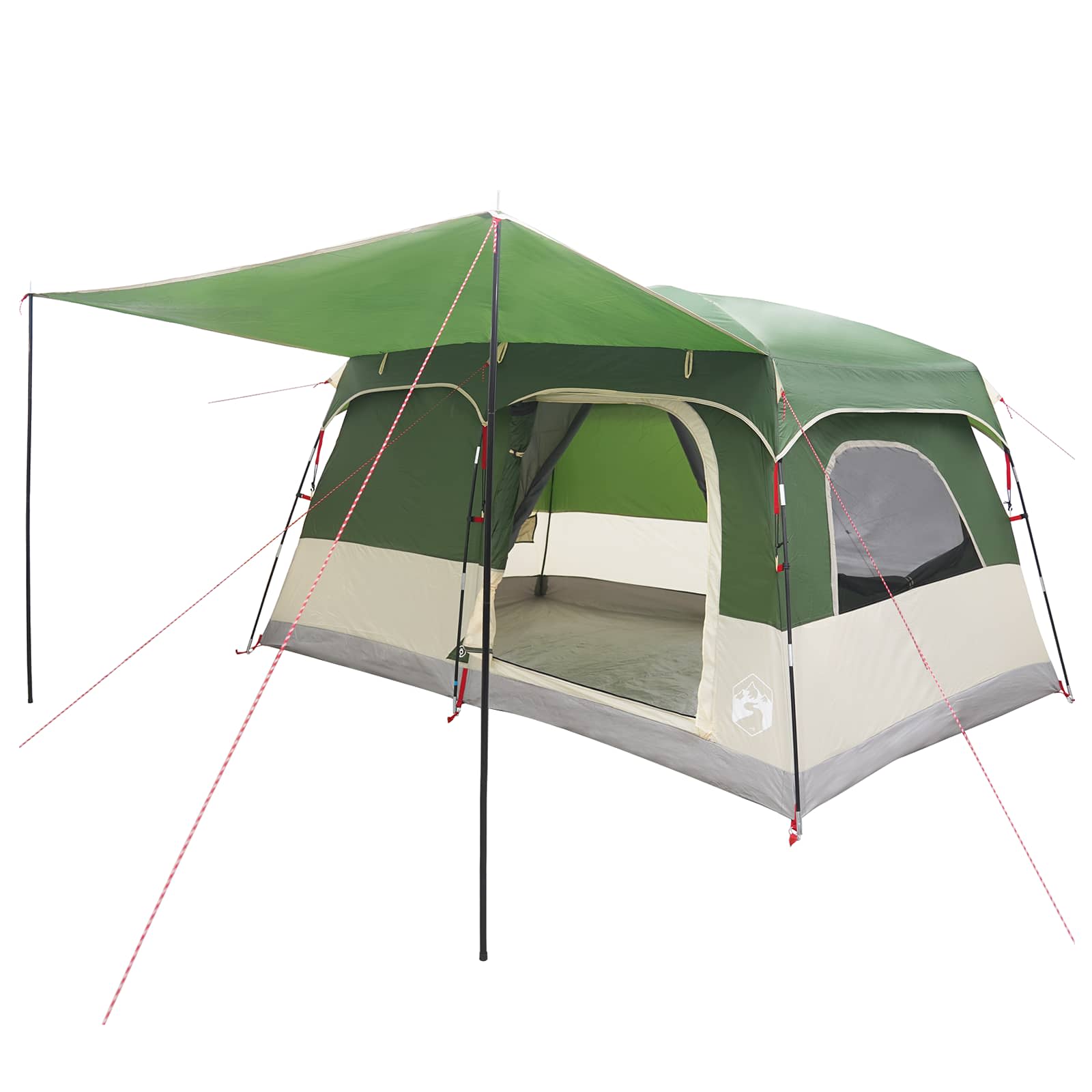 Familietelt med tag Grøn 380 x 260 x 190 cm Polyester billede