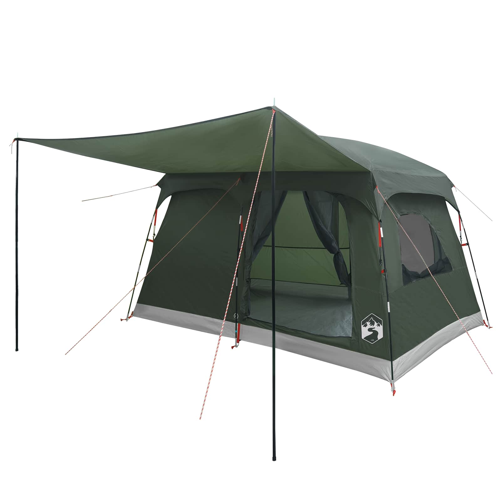 Familietelt med tag Army Grøn 380 x 260 x 190 cm Polyester billede