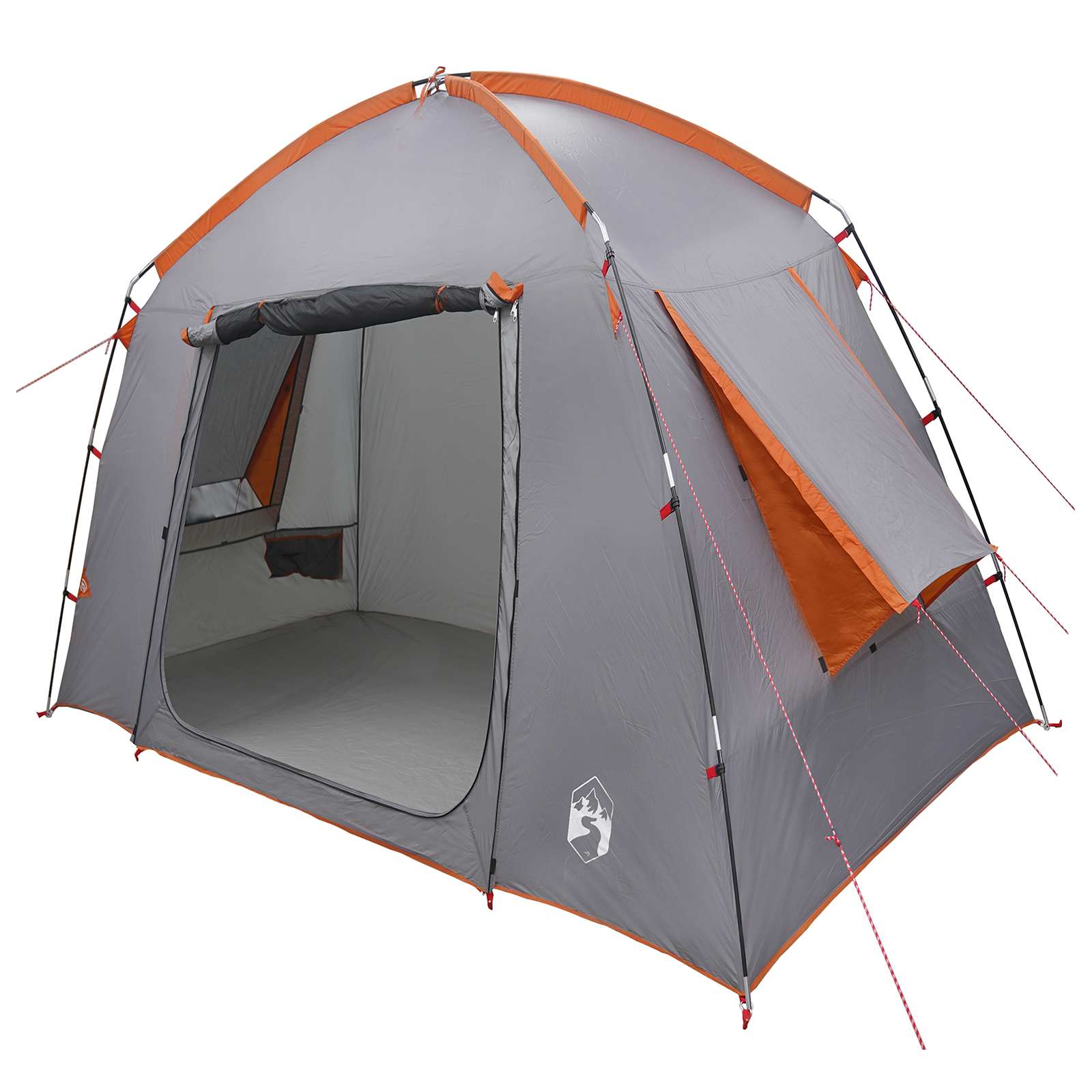 Hyttetelt med tag Grå og orange 210 x 210 x 138 cm Polyester billede
