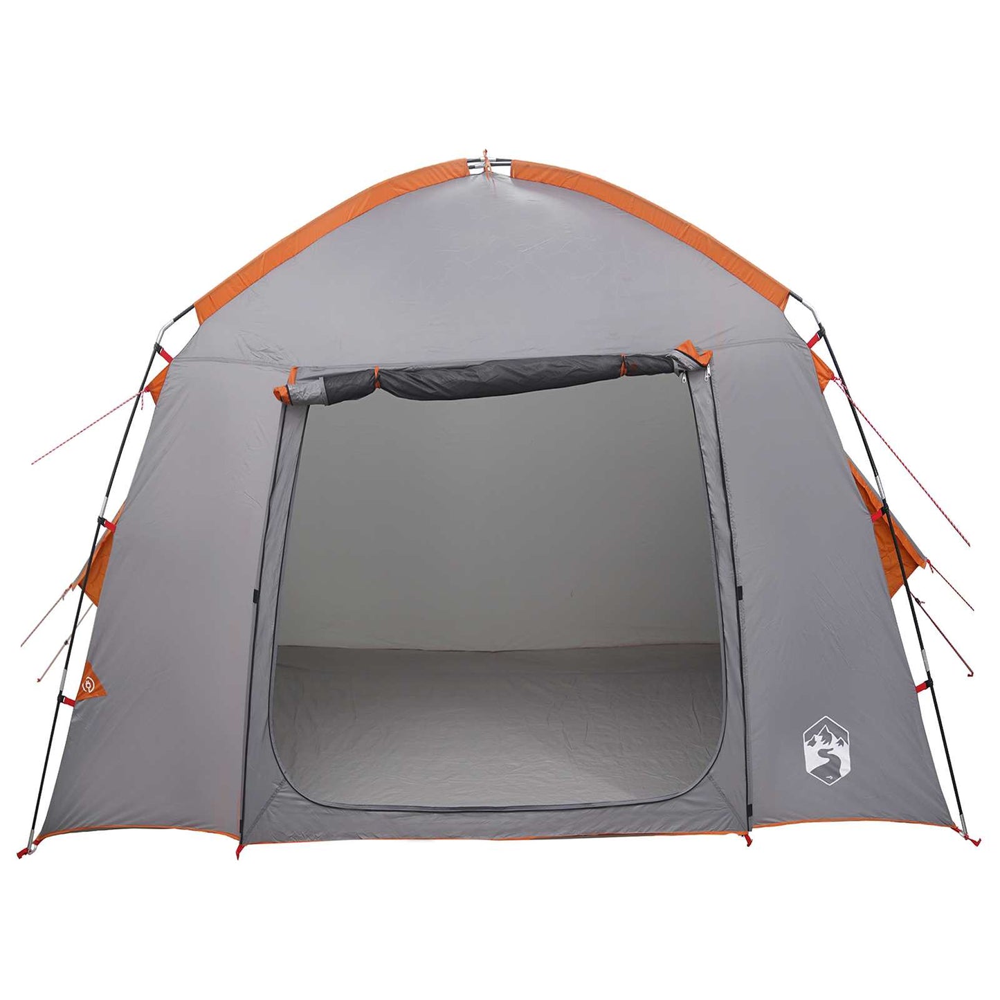 Hyttetelt med tag Grå og orange 210 x 210 x 138 cm Polyester