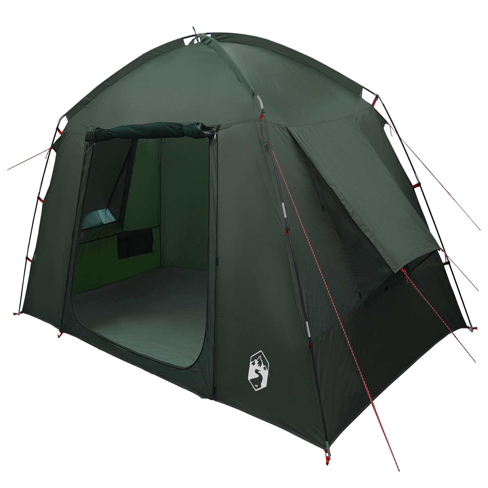 Hyttetelt med tag Army Grøn 210 x 210 x 138 cm Polyester billede