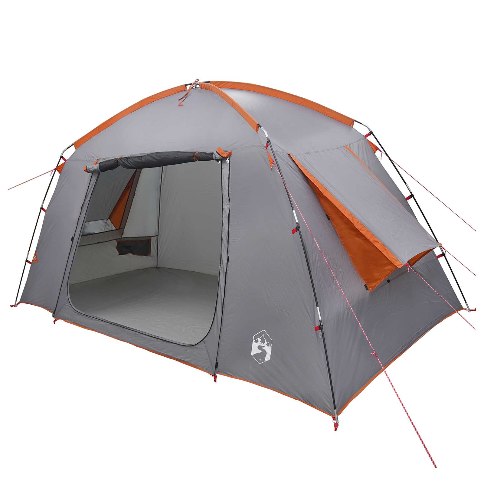 Hyttetelt med tag Grå og orange 300 x 210 x 156 cm Polyester billede