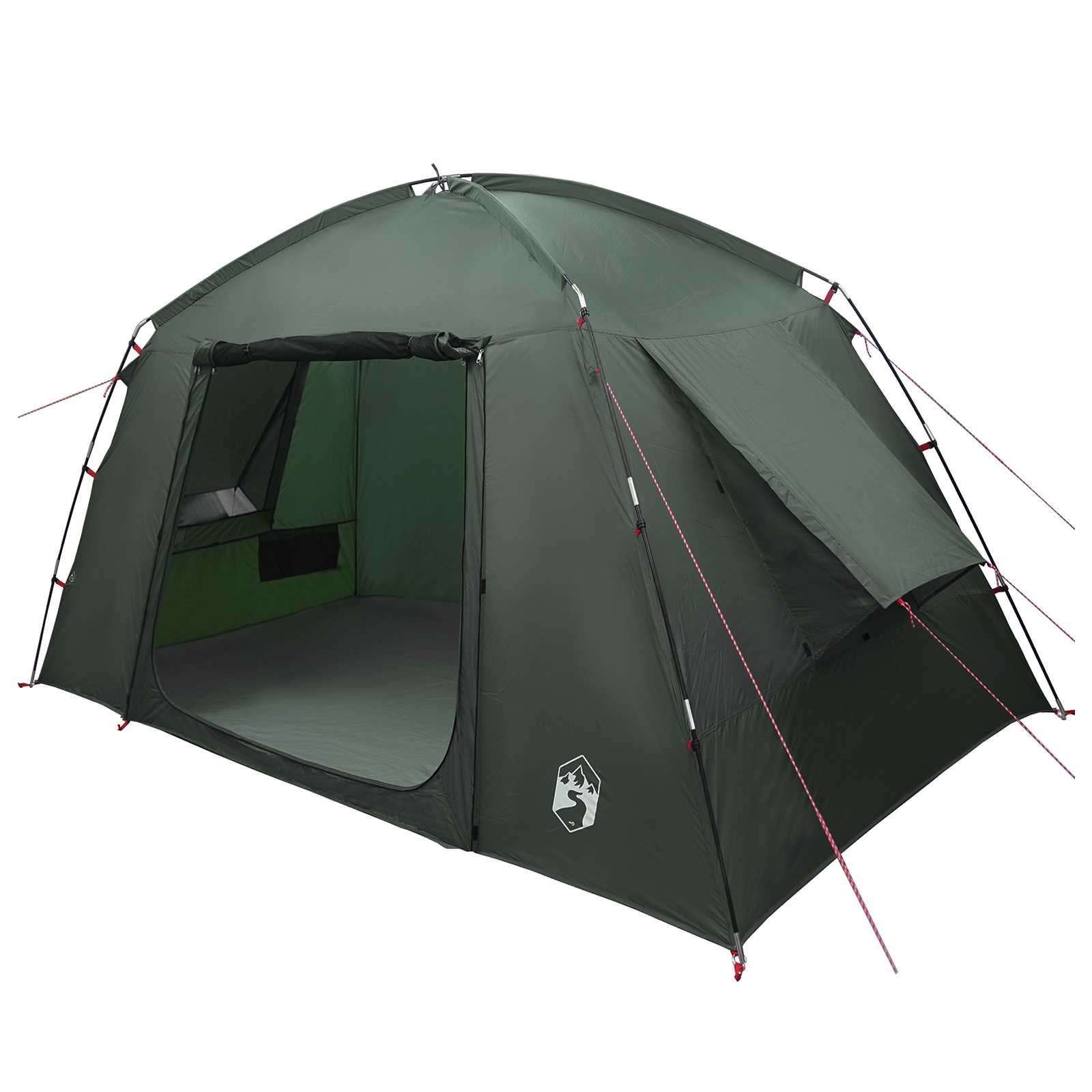Hyttetelt med tag Army Grøn 300 x 210 x 156 cm Polyester billede