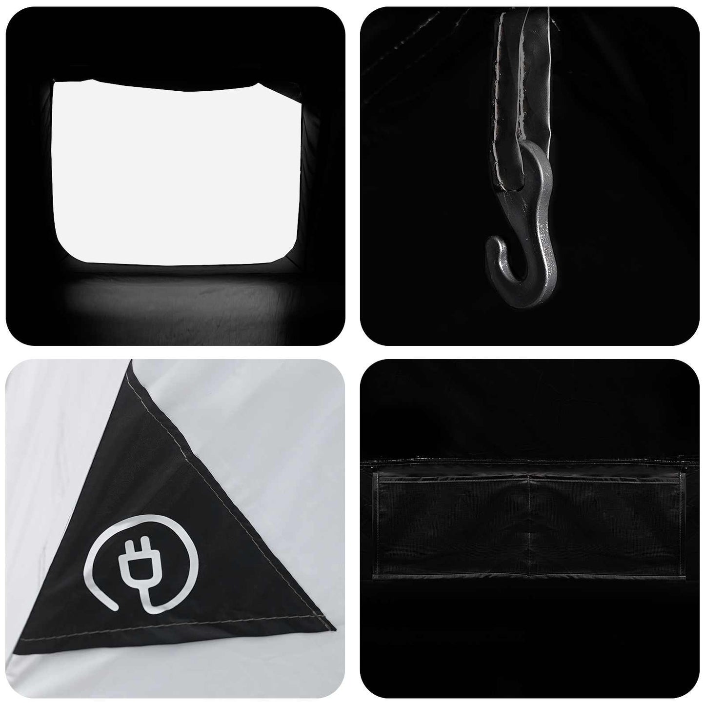 Hyttetelt med tag Hvid Blackout 400 x 210 x 180 cm Polyester