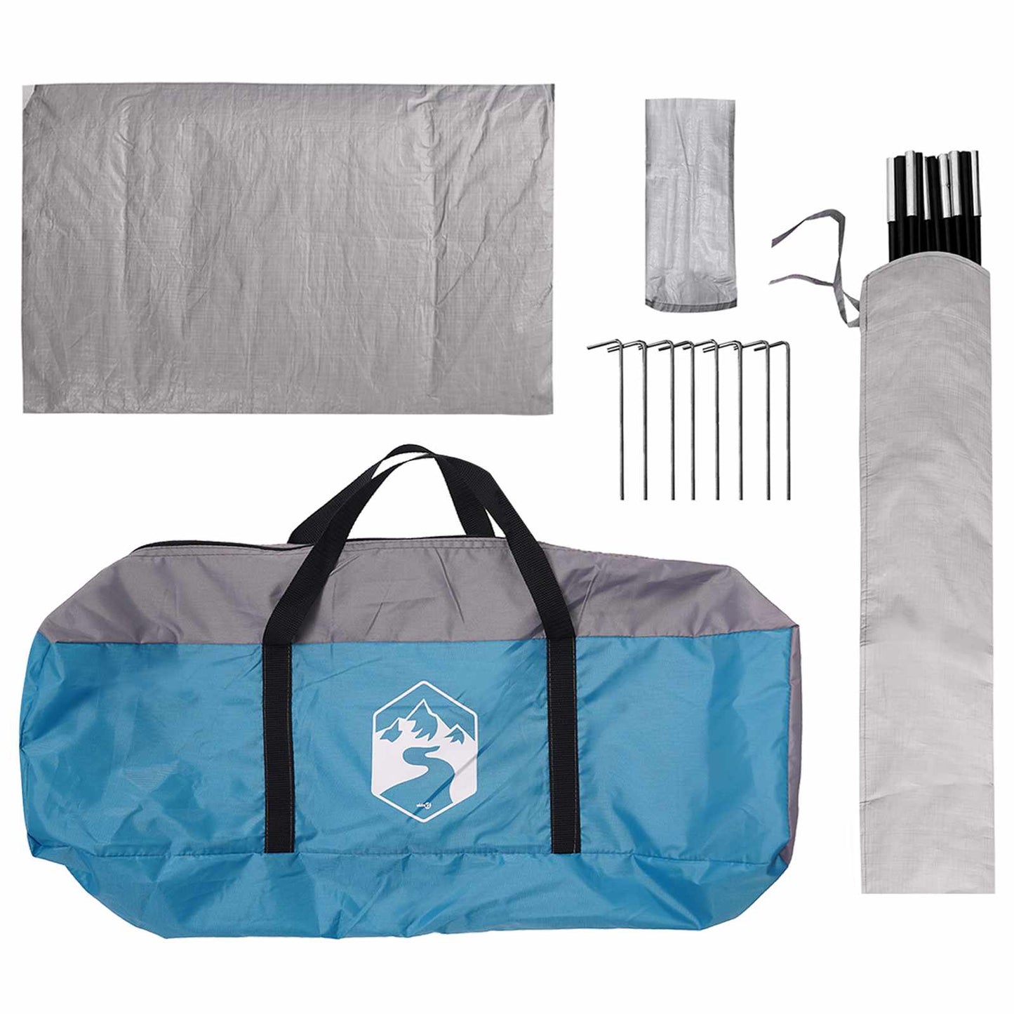 Camping telt med regnslag vandafvisende Blå 245 x 245 x 149 cm