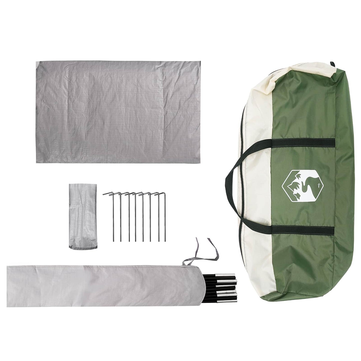 Camping telt med regnslag vandafvisende Grøn 360 x 245 x 185 cm