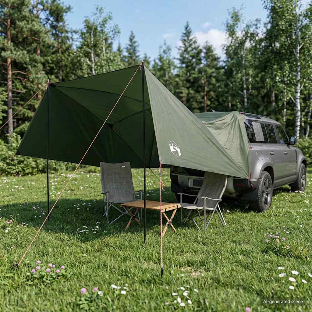Bil-telt med tag - army grøn, 308 × 215 × 220 cm, polyester og stål