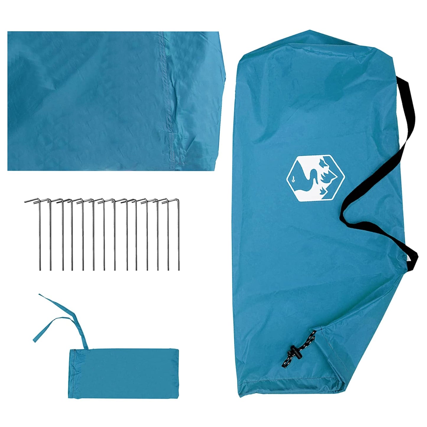 Camping tarp med mesh vægge Blå 340 x 260 x 220 cm