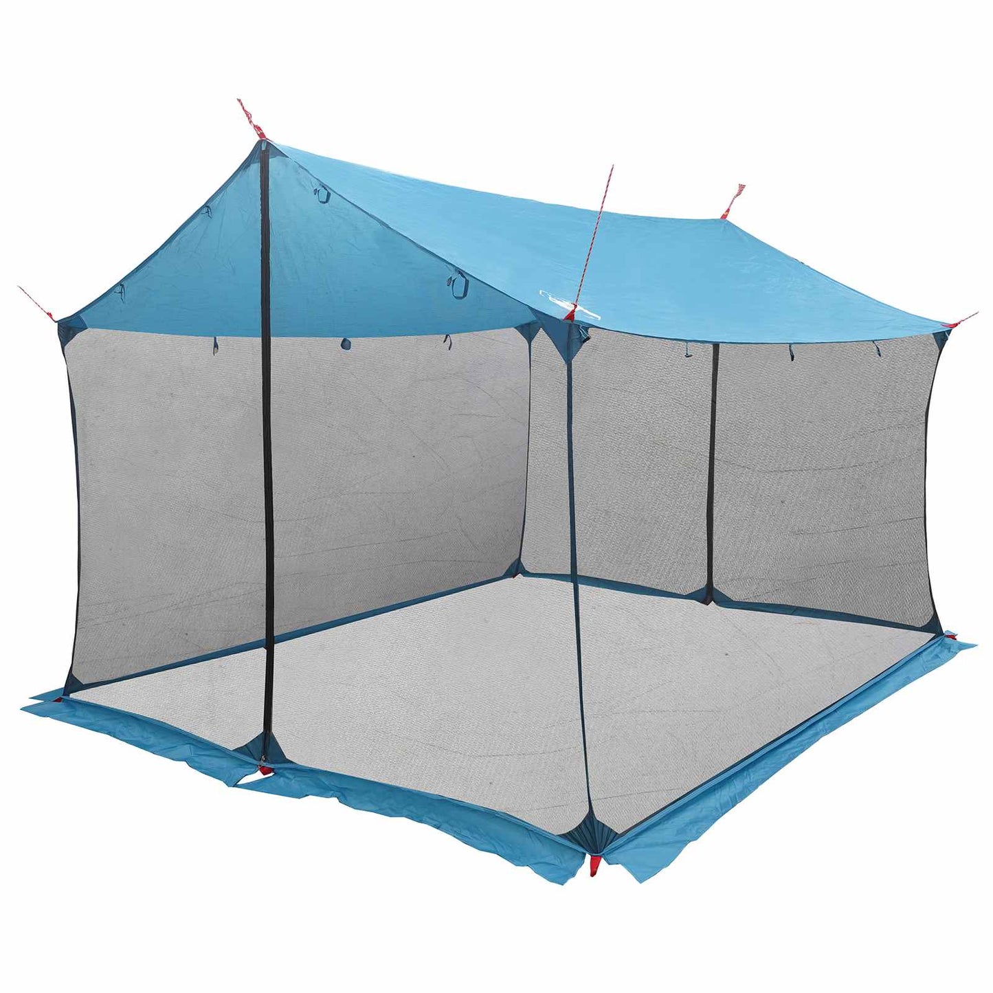 Camping tarp med mesh vægge Blå 340 x 260 x 220 cm
