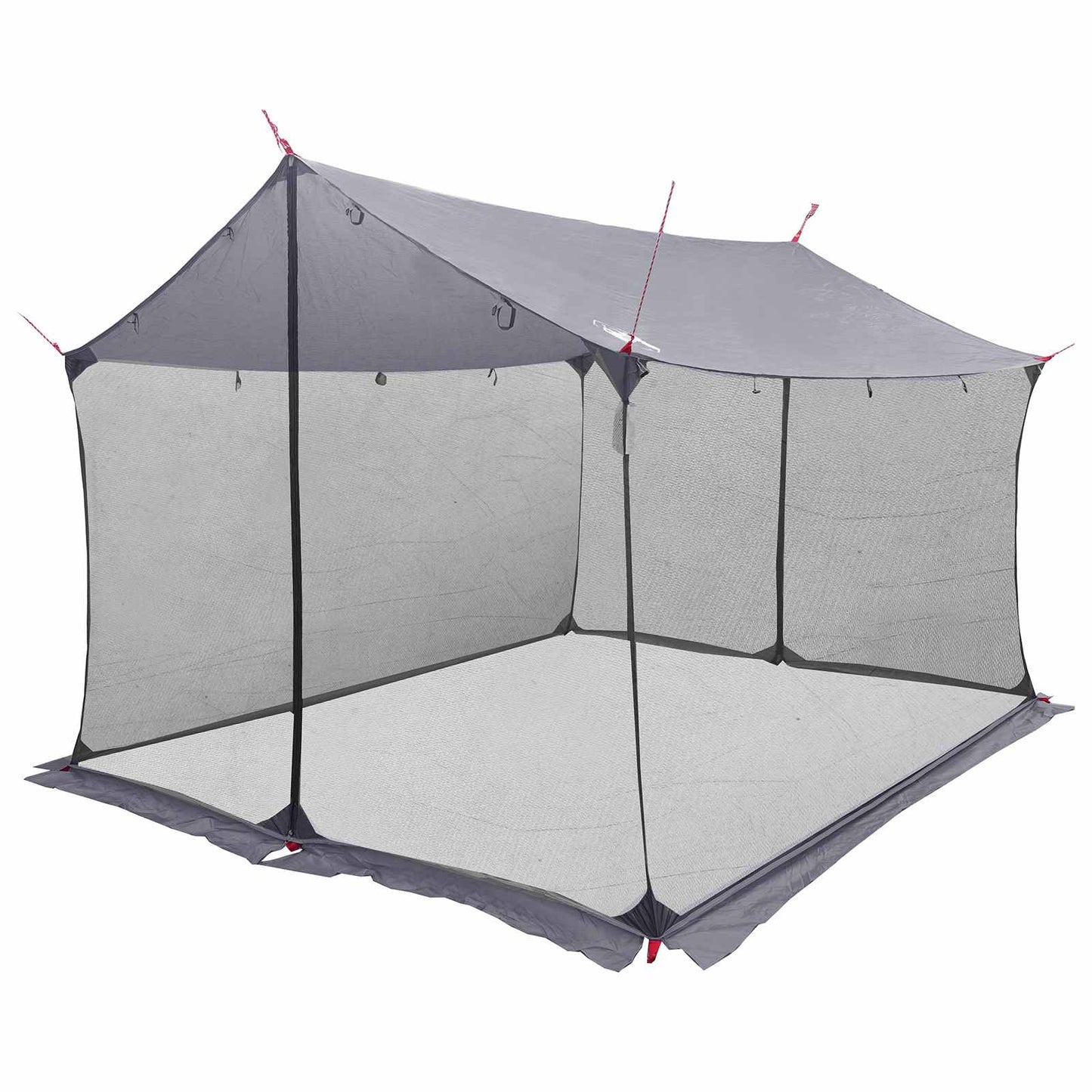 Camping tarp med mesh vægge Grå og orange 340 x 260 x 220 cm