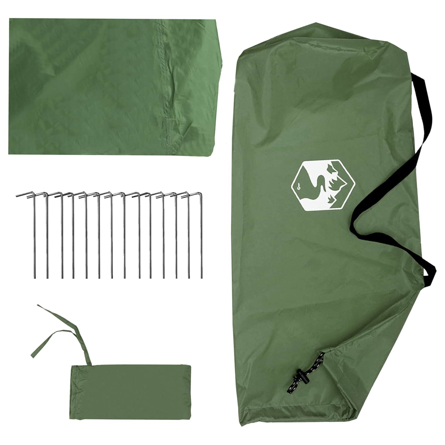 Camping tarp med mesh vægge Grøn 270 x 210 x 210 cm