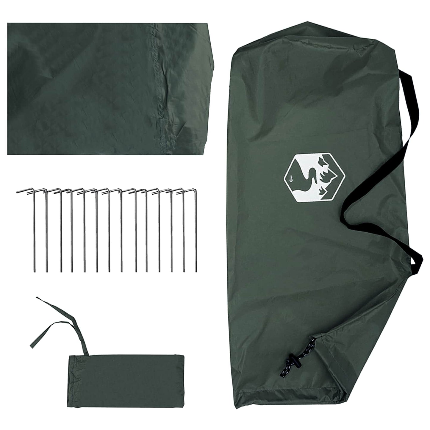 Camping tarp med mesh vægge Army Grøn 270 x 210 x 210 cm