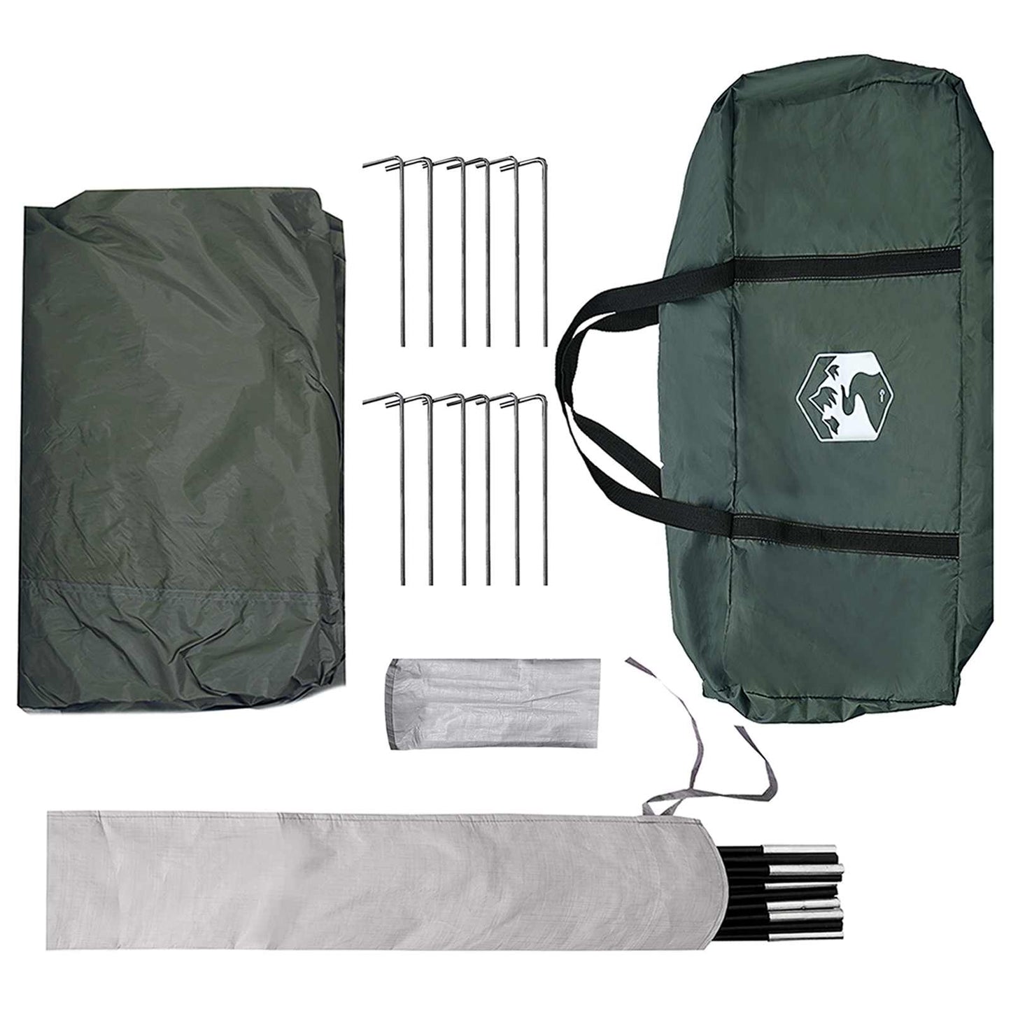 Camping tarp vandafvisende Army Grøn 550 x 400 x 230 cm