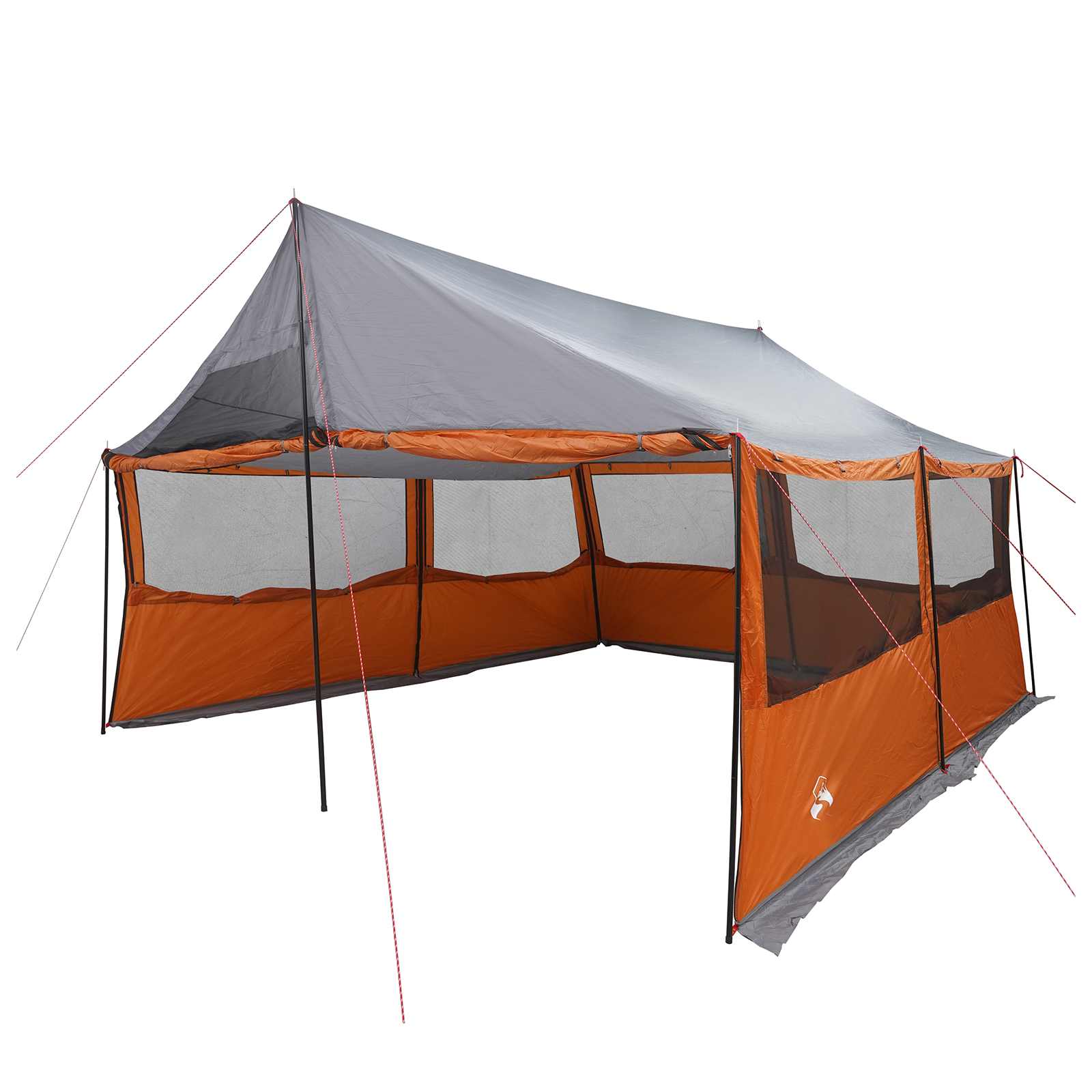 Familietelt Grå og orange 450 x 400 x 265 cm Polyester og Stål billede