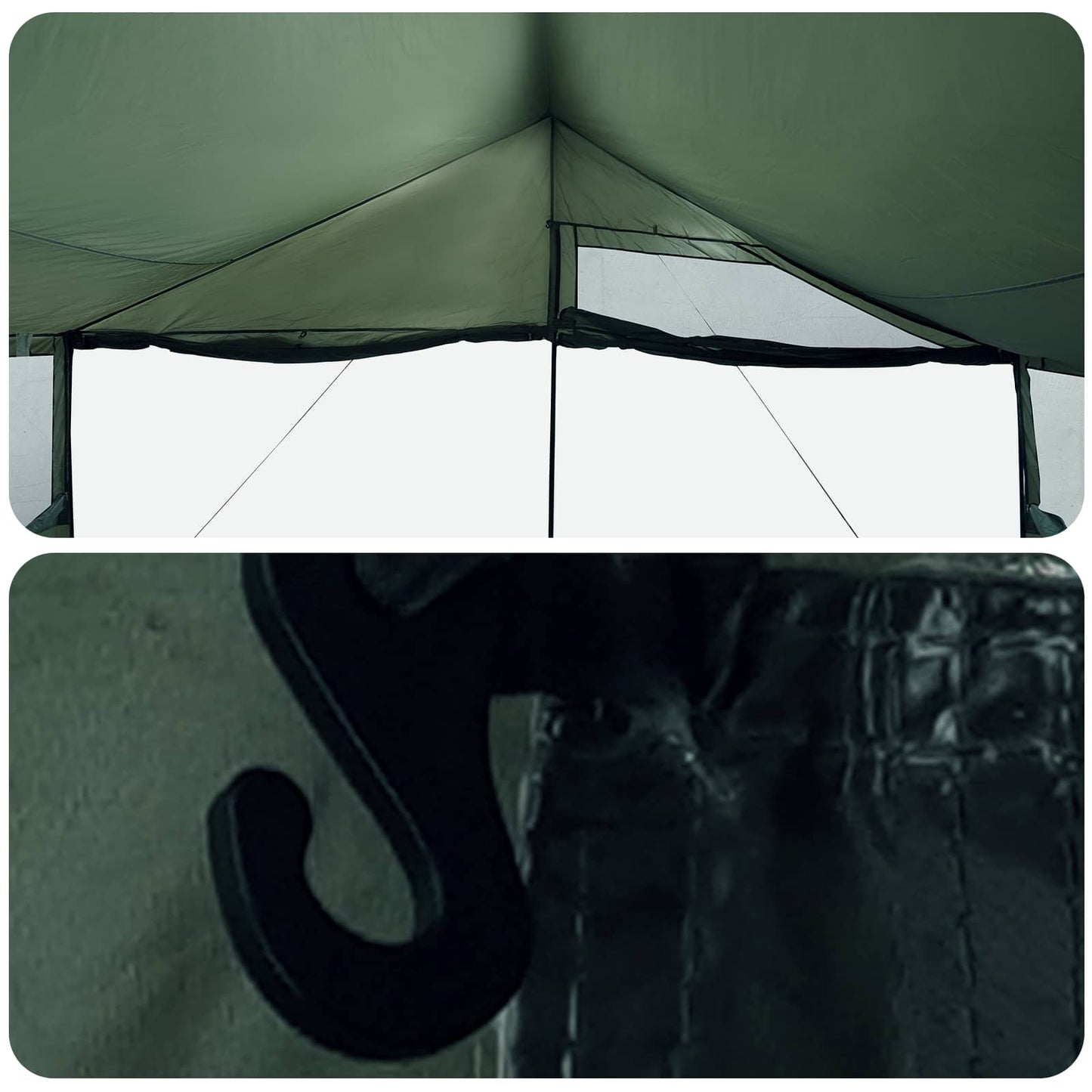 Familietelt Army grøn 600 x 400 x 268 cm Polyester og Stål