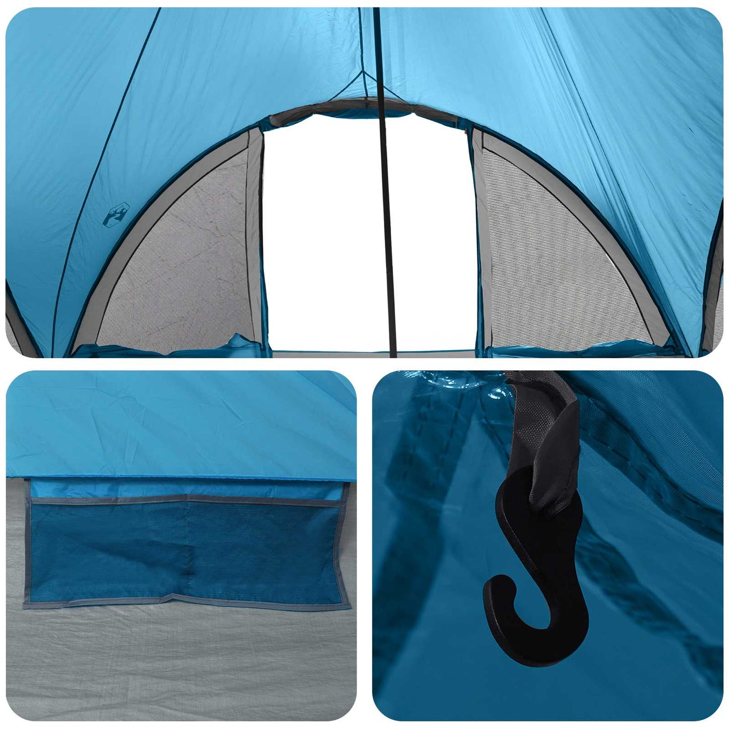Tipi telt med tag Blå 6-personers Polyester og Stål