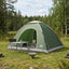 Camping telt med tag med luftventil Grøn 335 x 275 x 180 cm