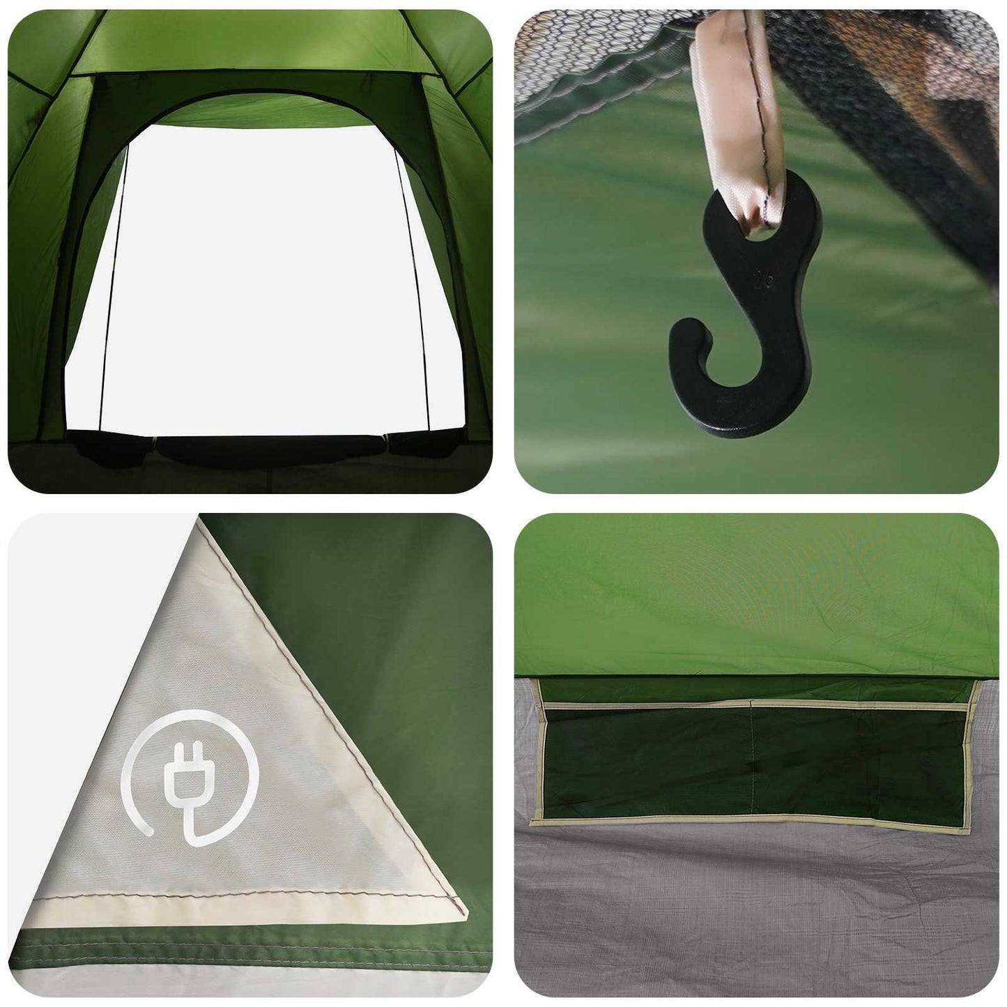 Camping telt med tag Grøn 2-personers Polyester og Stål