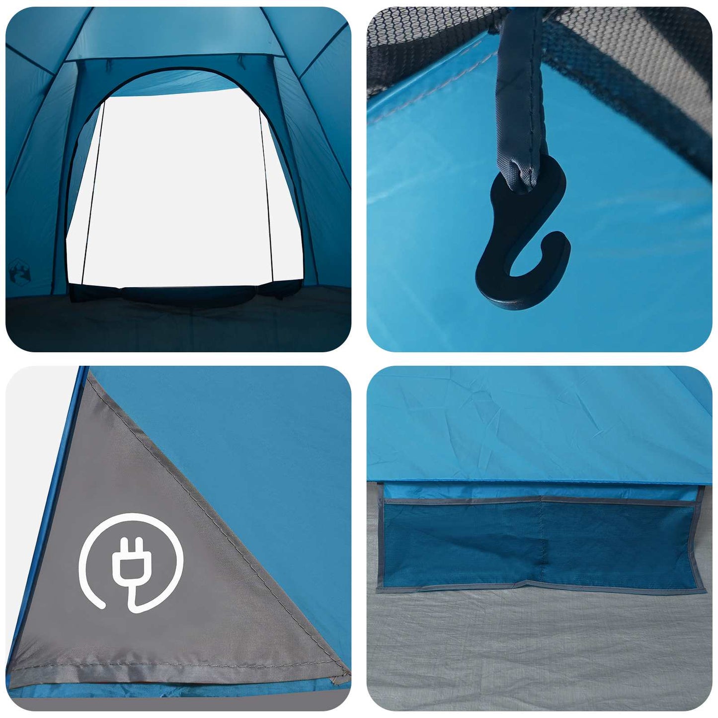 Camping telt med tag Blå 2-personers Polyester og Stål