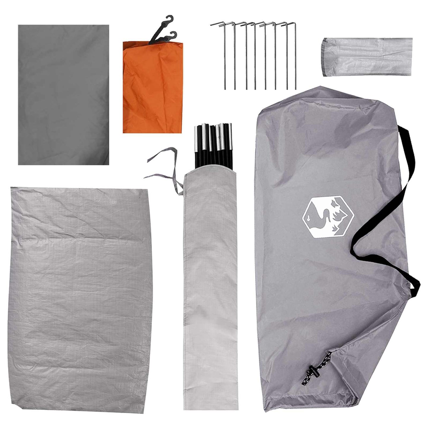 Camping telt Grå og orange 2-personers Polyester og Stål