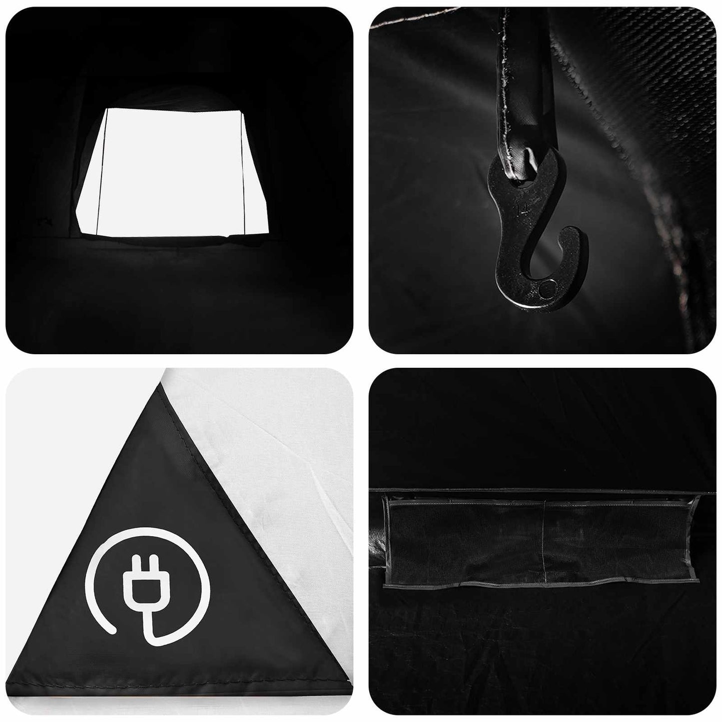 Camping telt Hvid Blackout 275 x 215 x 125 cm Polyester og Stål