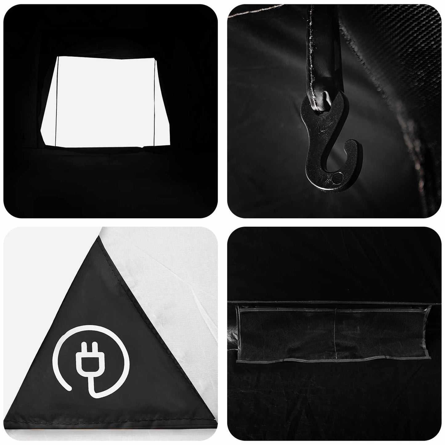 Camping telt Hvid Blackout 335 x 275 x 180 cm Polyester og Stål