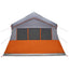 Familietelt Grå og orange 487 x 340 x 216 cm Polyester og Stål