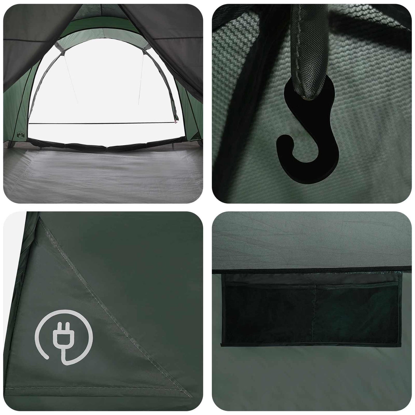 Tunneltelt Army Grøn 370 x 275 x 210 cm Polyester og Stål