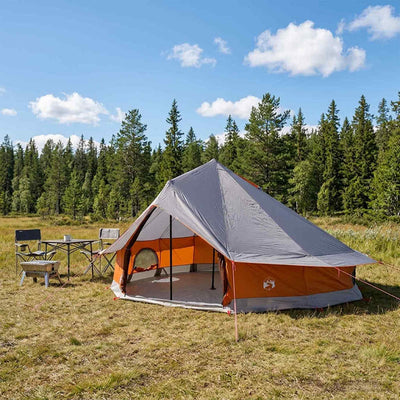 Tipi telt 20 personer Grå og orange Polyester og Stål