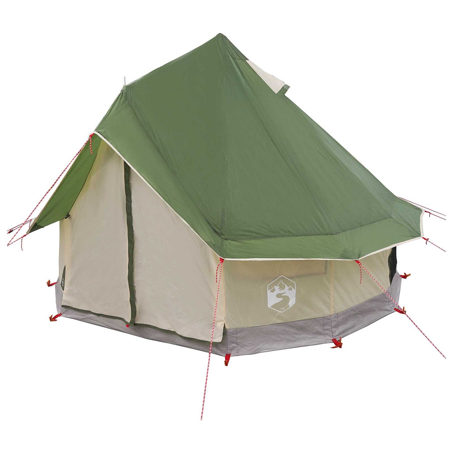 Tipi telt med tag Grøn 250 x 250 cm Polyester og Stål