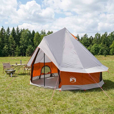 Tipi telt med tag Grå og orange 250 x 250 cm Polyester og Stål