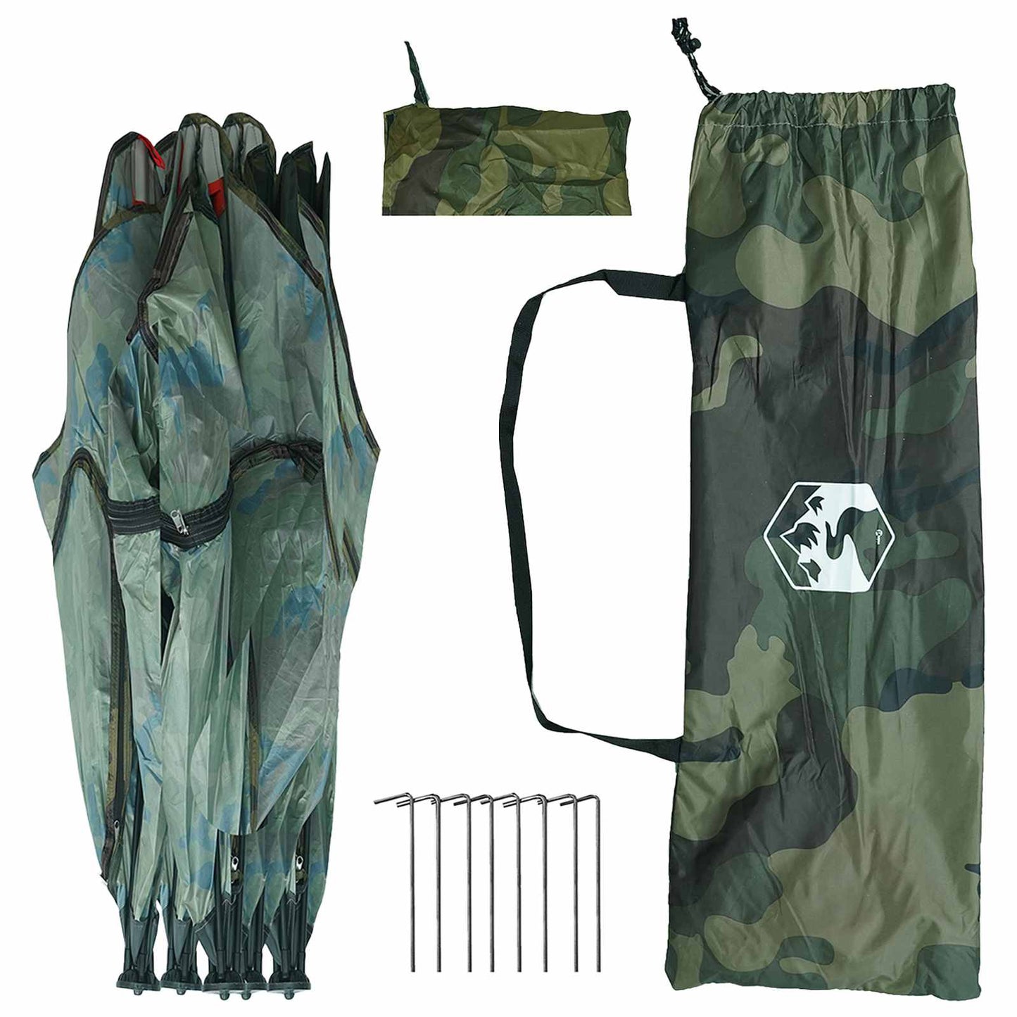 Jagttelt Camouflage 143 x 143 x 165 cm Polyester og Stål