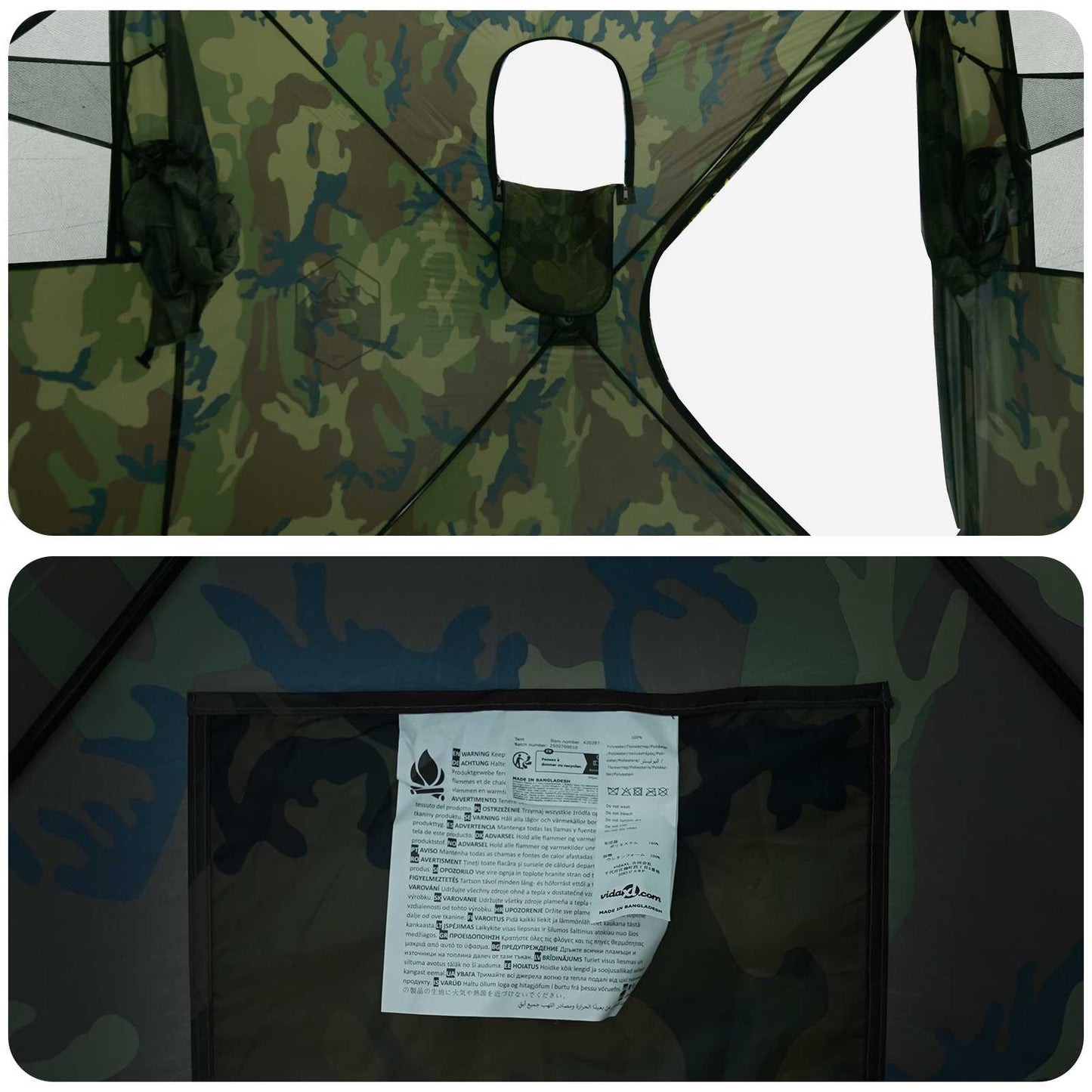 Jagttelt Camouflage 143 x 143 x 165 cm Polyester og Stål