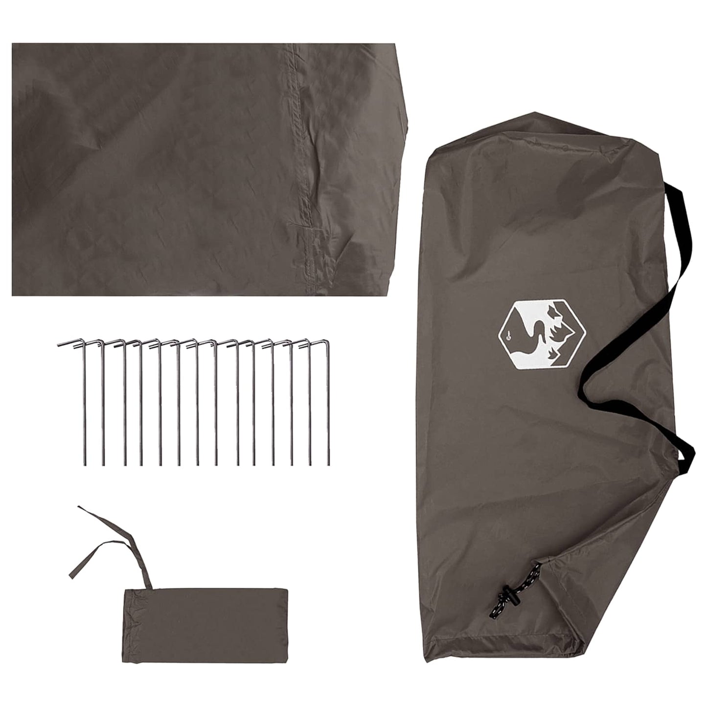 Camping tarp med mesh vægge Brun Grå 340 x 260 x 220 cm