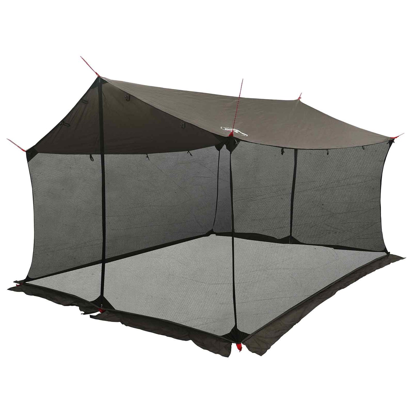 Camping tarp med mesh vægge Brun Grå 340 x 260 x 220 cm