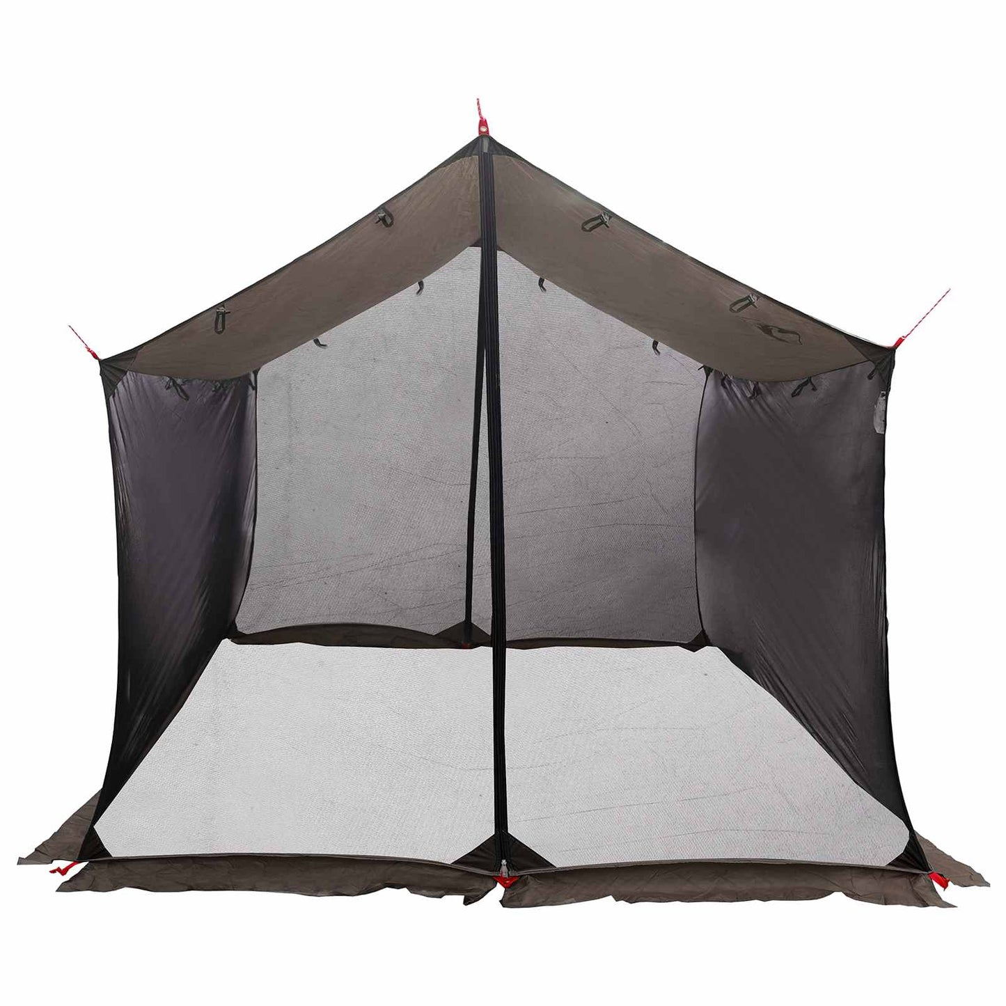 Camping tarp med mesh vægge Brun Grå 340 x 260 x 220 cm
