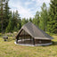 Tipi telt med tag Brun Grå 700 x 700 x 395 cm Polyester og Stål