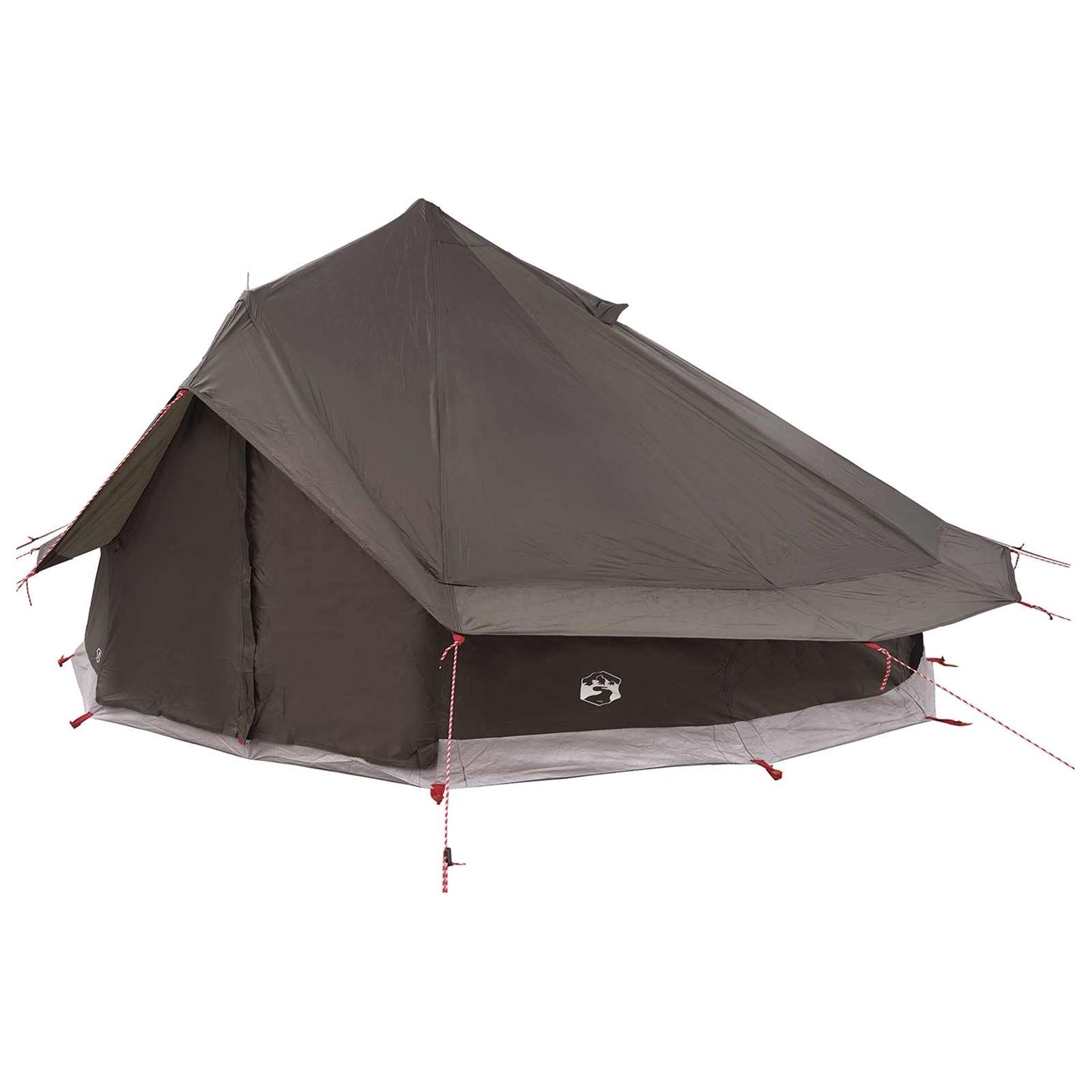 Tipi telt med tag Brun Grå 700 x 700 x 395 cm Polyester og Stål
