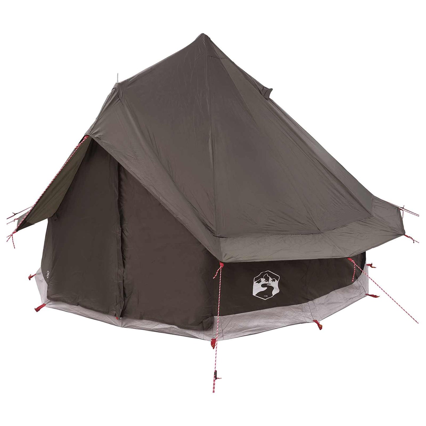 Tipi telt med tag Brun Grå 250 x 250 cm Polyester og Stål