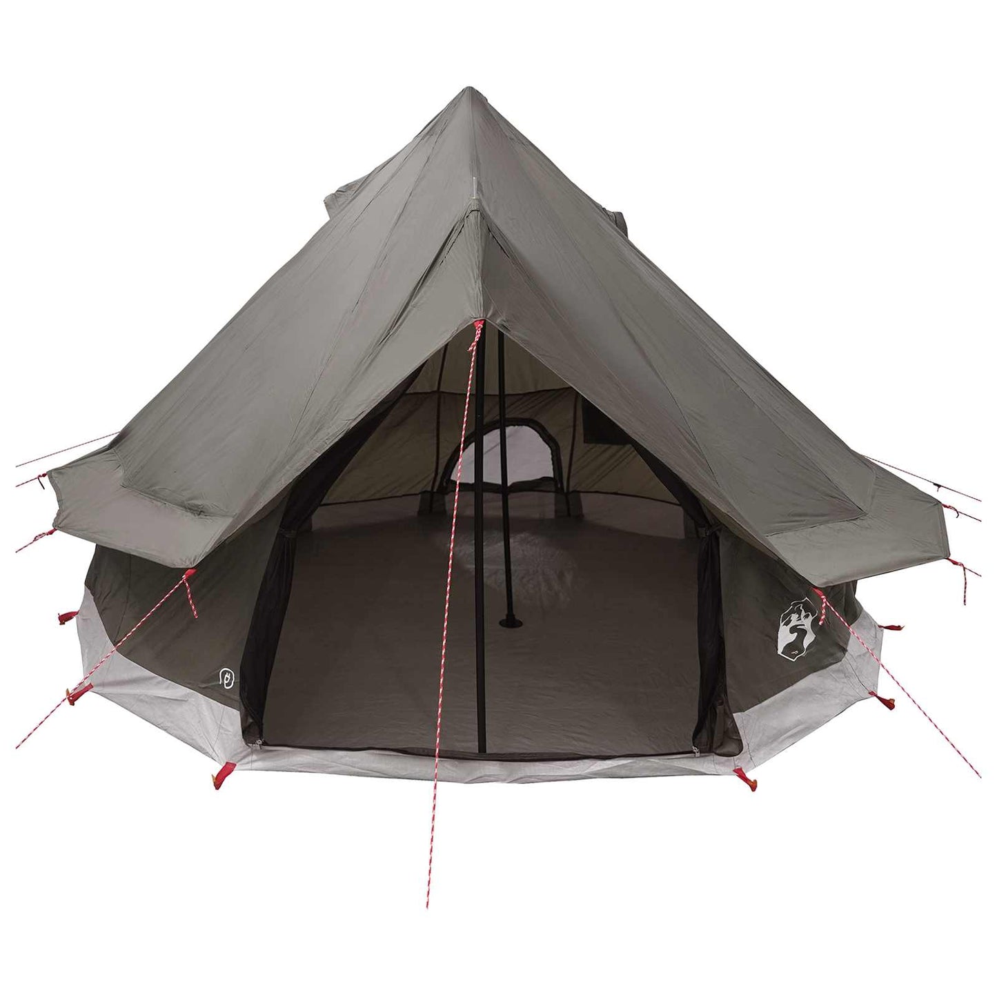 Tipi telt med tag Brun Grå 250 x 250 cm Polyester og Stål
