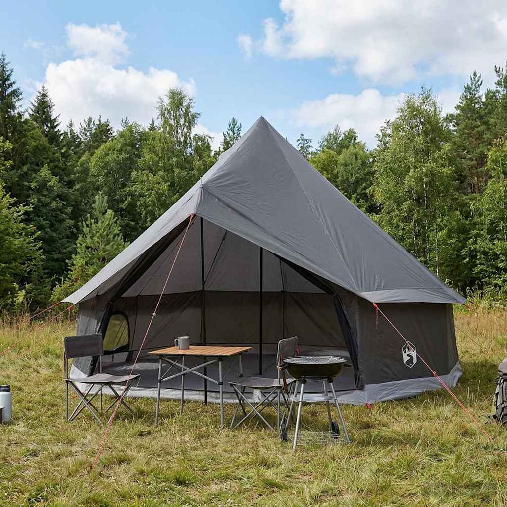 Tipi telt med tag Brun Grå 300 x 300 x 200 cm Polyester og Stål