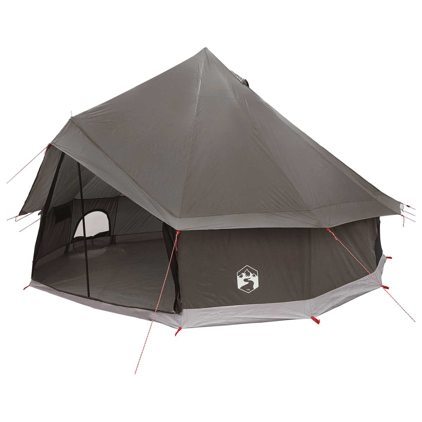Tipi telt med tag Brun Grå 300 x 300 x 200 cm Polyester og Stål