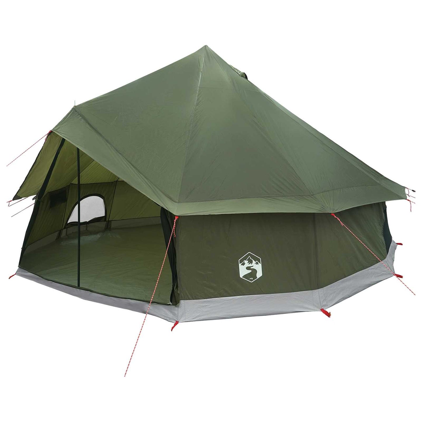 Tipi telt Olivengrøn 400 x 400 x 250 cm Polyester og Stål