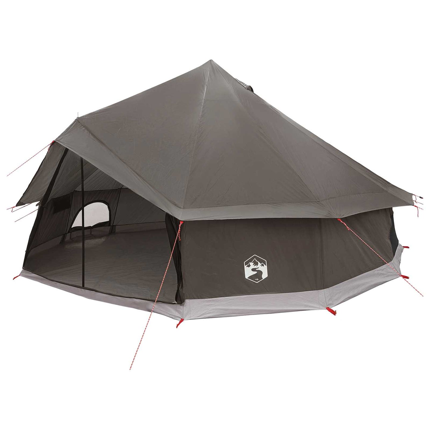 Tipi telt med tag Brun Grå 600 x 600 x 350 cm Polyester og Stål